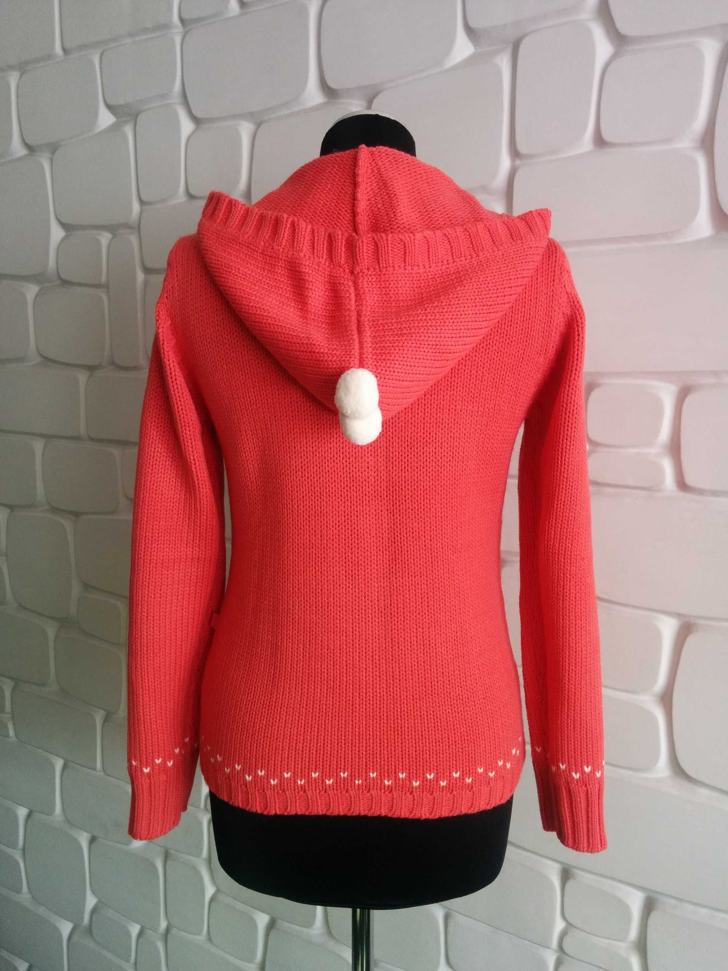 NOWY sweter z kapturem i pomponami