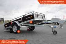 MOCNA 252x135x38 przyczepka lekka VESTA light 25W sklejki z relingami