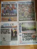 Газеты на английском:Evening standard, Metro,английский язык,Лондон.