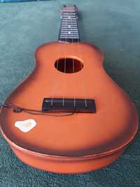 Gitara zabawka klasyczna 4 strunowa brazowa ukulele dla dziecka