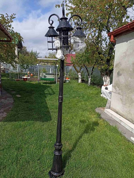 Ліхтарний стовп стара мідь 3 лампи Е27 212х50 см