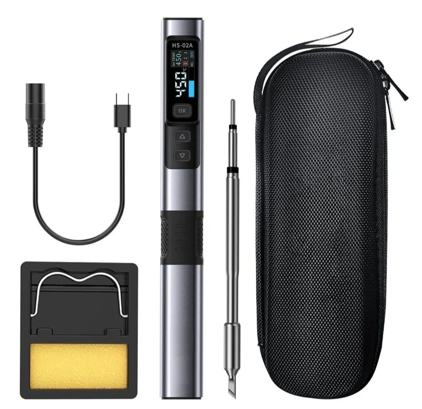 Łutownica cyfrowa FNIRSI HS-02A precyzyjna
100W 1grot USB QC PD 10