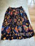 Długa kolorowa wzorzysta spódnica 100% jedwab silk