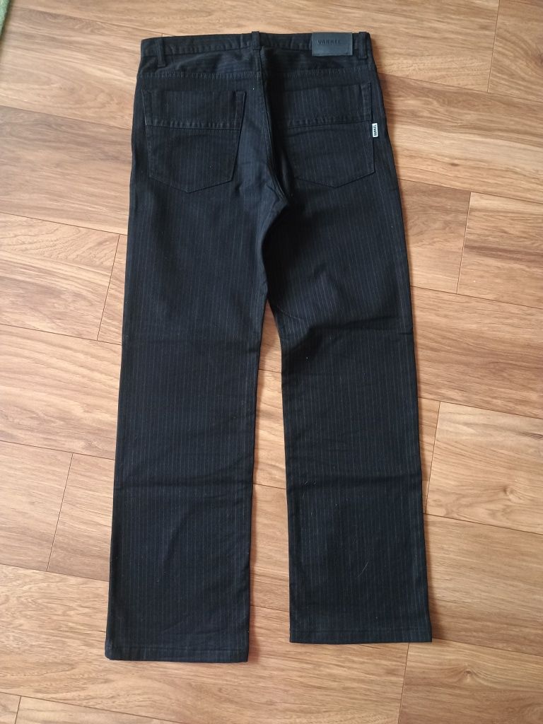 eleganckie spodnie męskie prążki jeans jak nowe