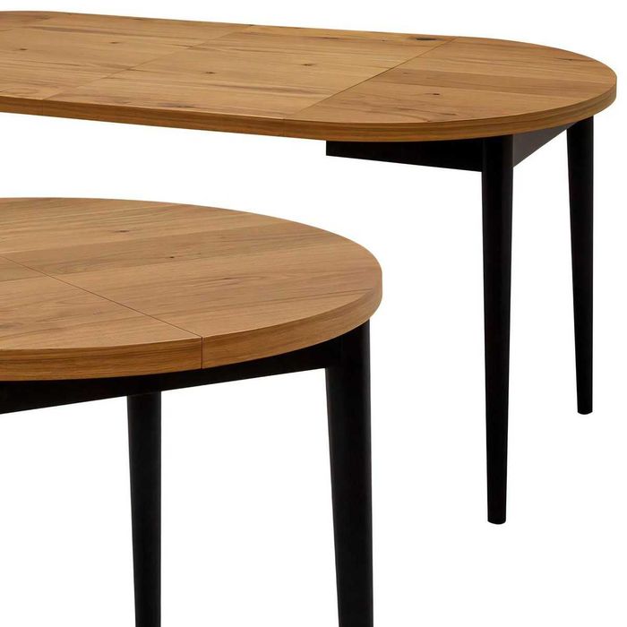 Okrągły stół S56 Skandynawski dębowo-czarny  fi 100 do 300 CM