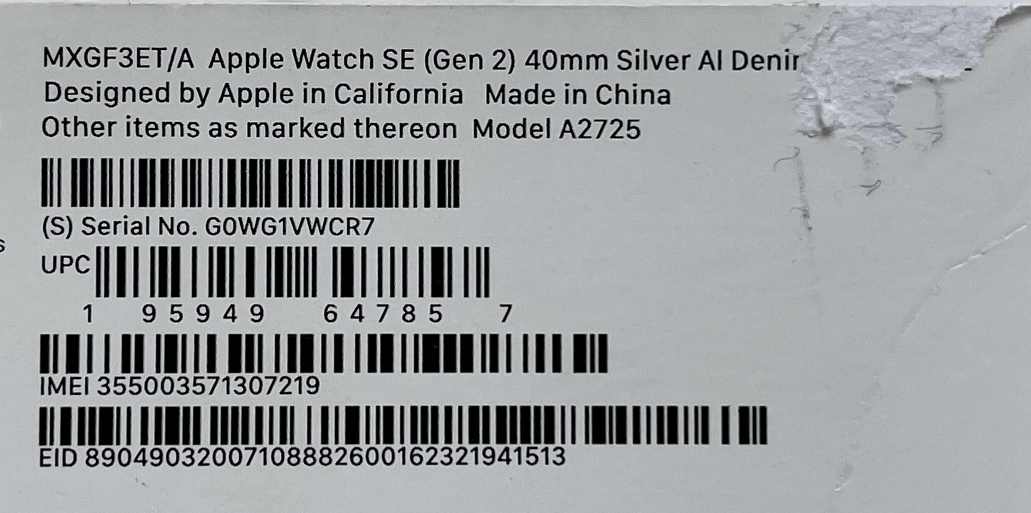 OUTLET Apple Watch SE Cellular 40mm srebrny denim S/M FV23 GW