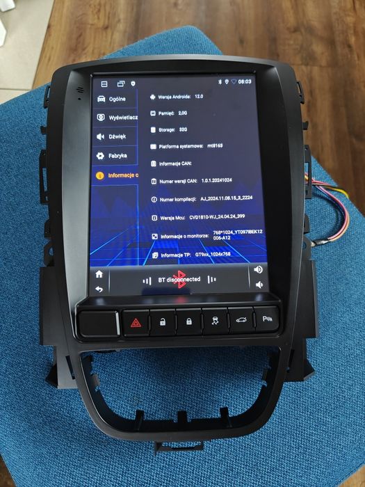 Radio android 12 opel astra j 09-15 nowe gps wifi cplay aauto kamera