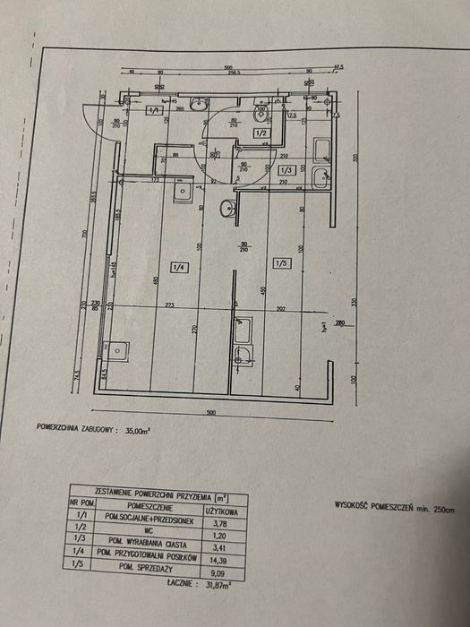 Pawilon gastronomiczny z wyposażeniem, 35m