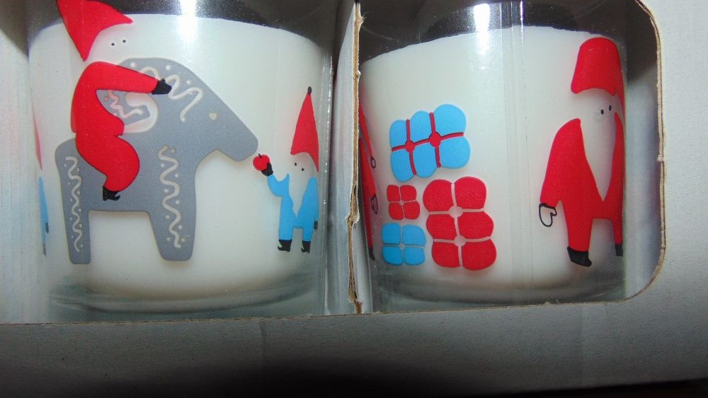 3 velas de Natal diferentes com oferta de 3 copos+4 velas de Natal