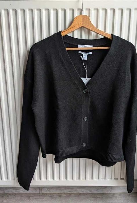 Nowy sweter na guziki wełniany kardigan oversize 100% wełna