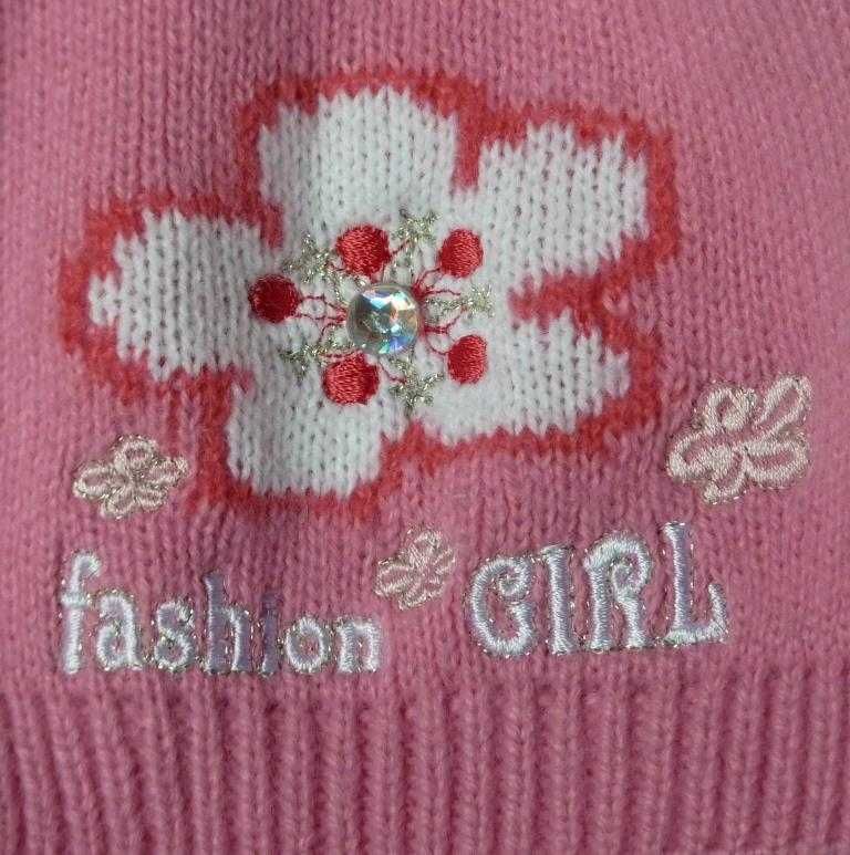 Cudna, różowa czapeczka na zimę - rozmiar 48 -50 cm.