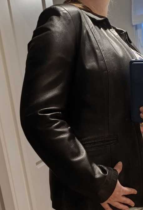 Włoska, taliowana kurtka z koziej skóry