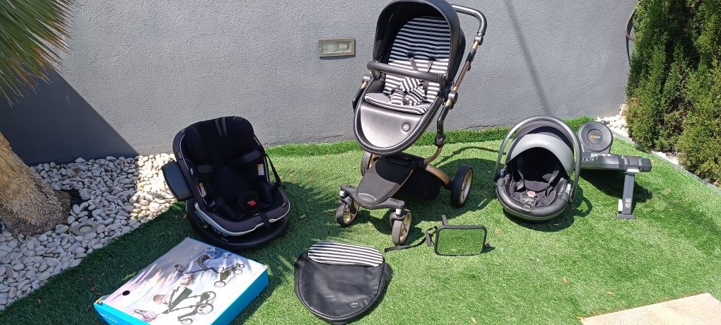 Trio mima xari com kit de inverno, cadeira auto com base isofix besafe