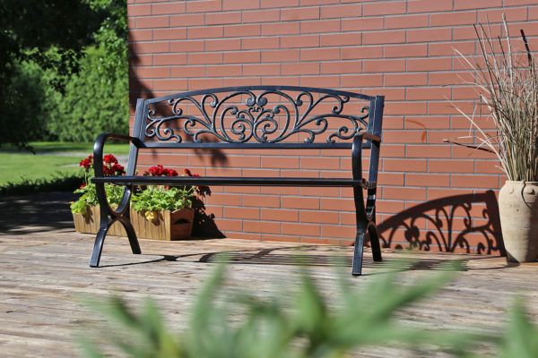 Лавка садова Flowers Gold 127 x 58 x 85 см Польша В НАЯВНОСТІ