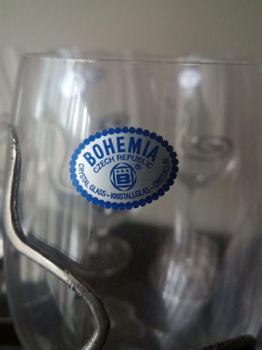 Conjunto copos e garrafa de cristal