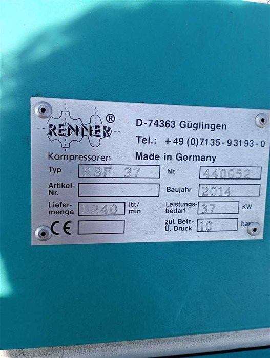 SPRAWNA!!! Sprężarka śrubowa Renner RSF37 37 kW, 5,2m3/min S012662