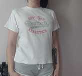 biały t-shirt Dunlop z napisami