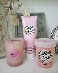 Coco Pink Victoria's Secret набор скраб, лосьон аромасвеча