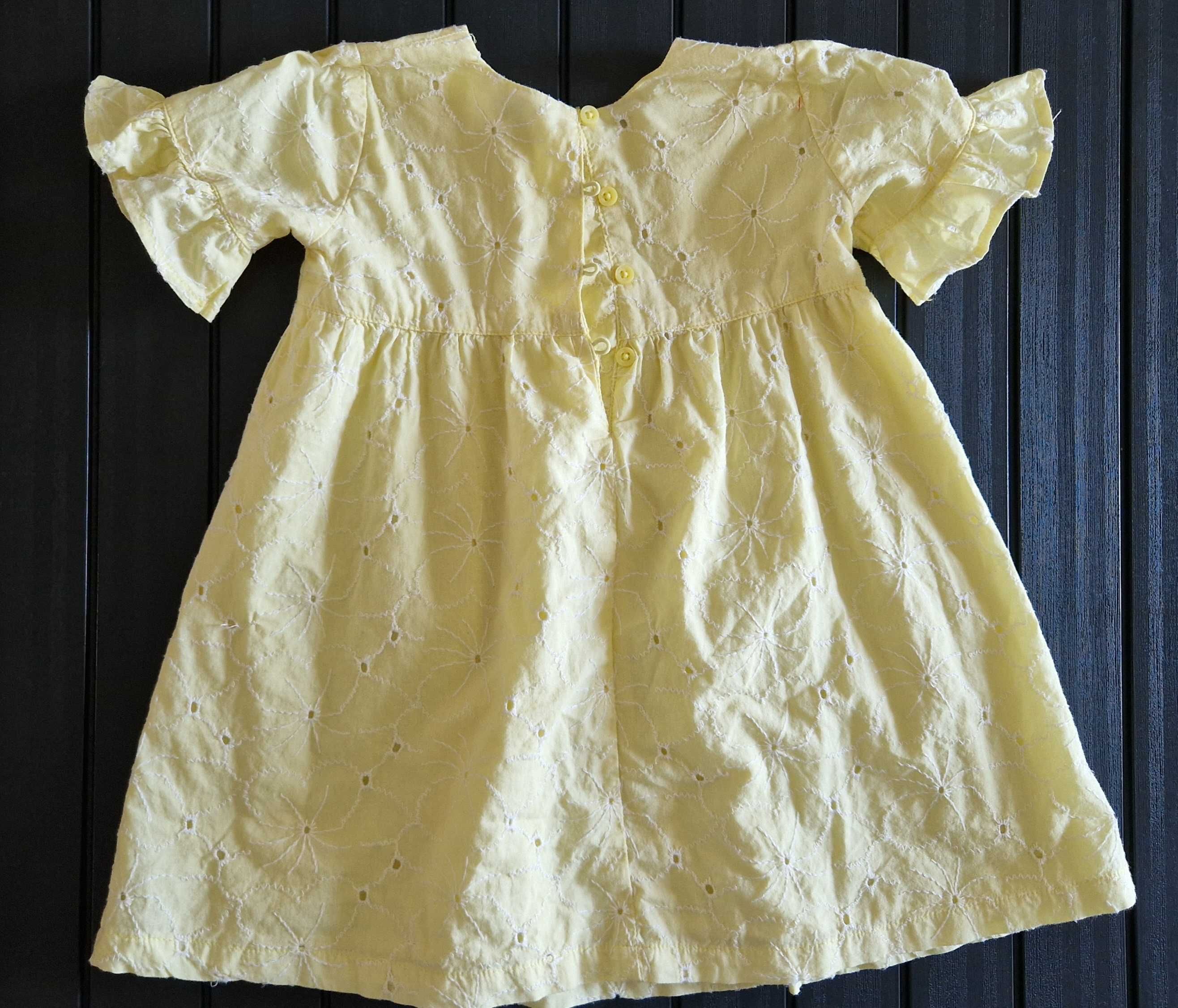 Vestido amarelo de Menina Tamanho 12/18 Meses - Benetton