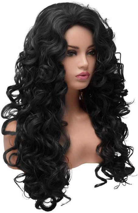 Peruca de Cabelo Comprido Encaracolada Ondulada Completa, Cor Cobre