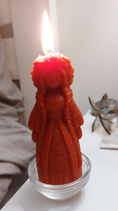 Свічка Берегиня ритуальна з натурального бджолиного воску Ручна робота