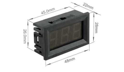 Panelowy, tablicowy cyfrowy woltomierz AC 30-500V~ (biały LED 0.56'')