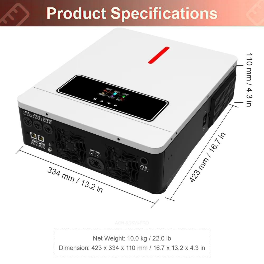 Новий гібридний інвертор Yingfa (Daxtromn/Powmr) 6.2kw-pro wifi bms