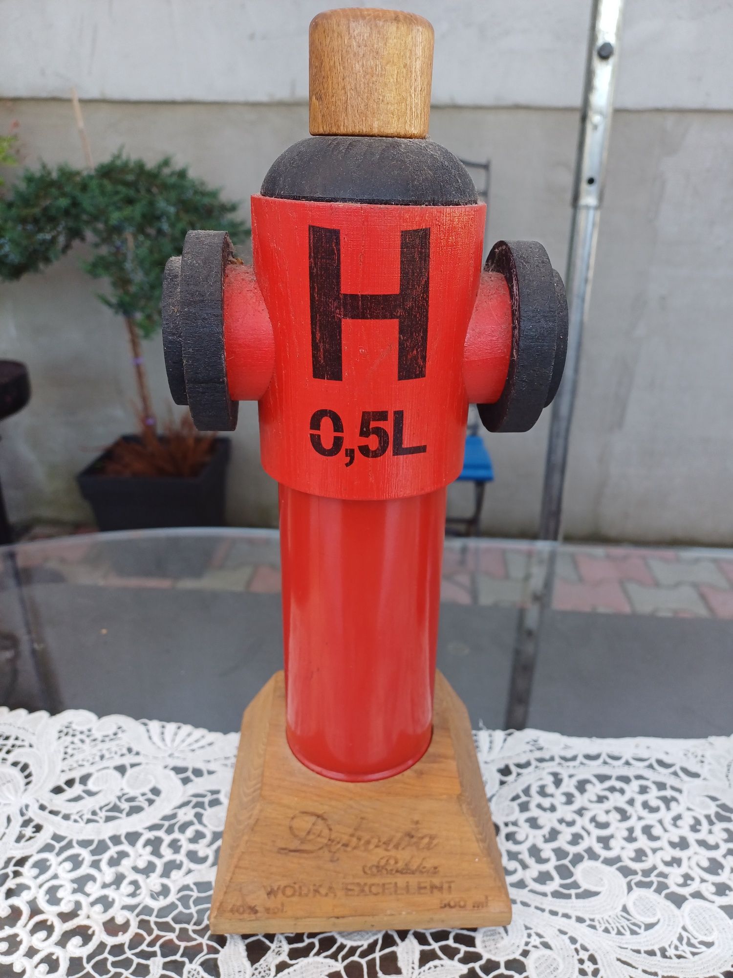 Vintage drewniane utui - LORNETKA i HYDRANT do kolekcji