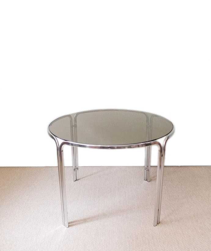 Mesa de jantar italiana cromada | 1970