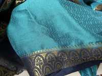 Tecido de sari azul