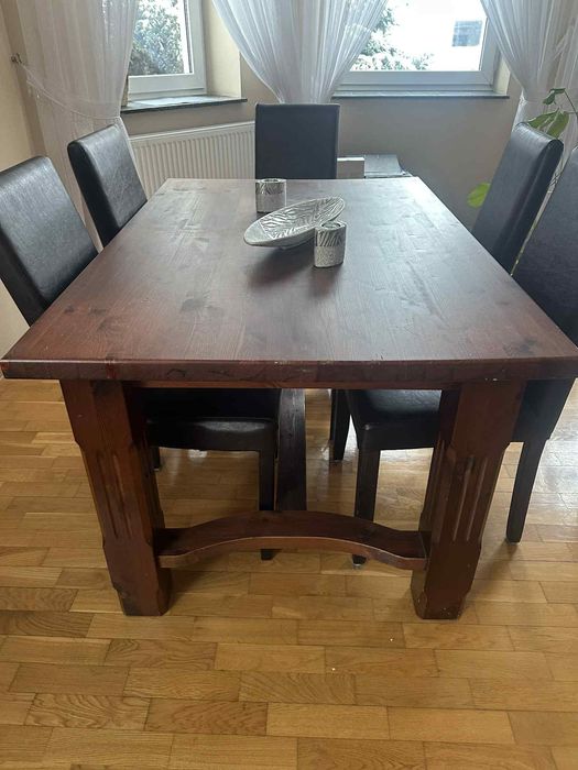 Stół drewniany + 6 krzesel