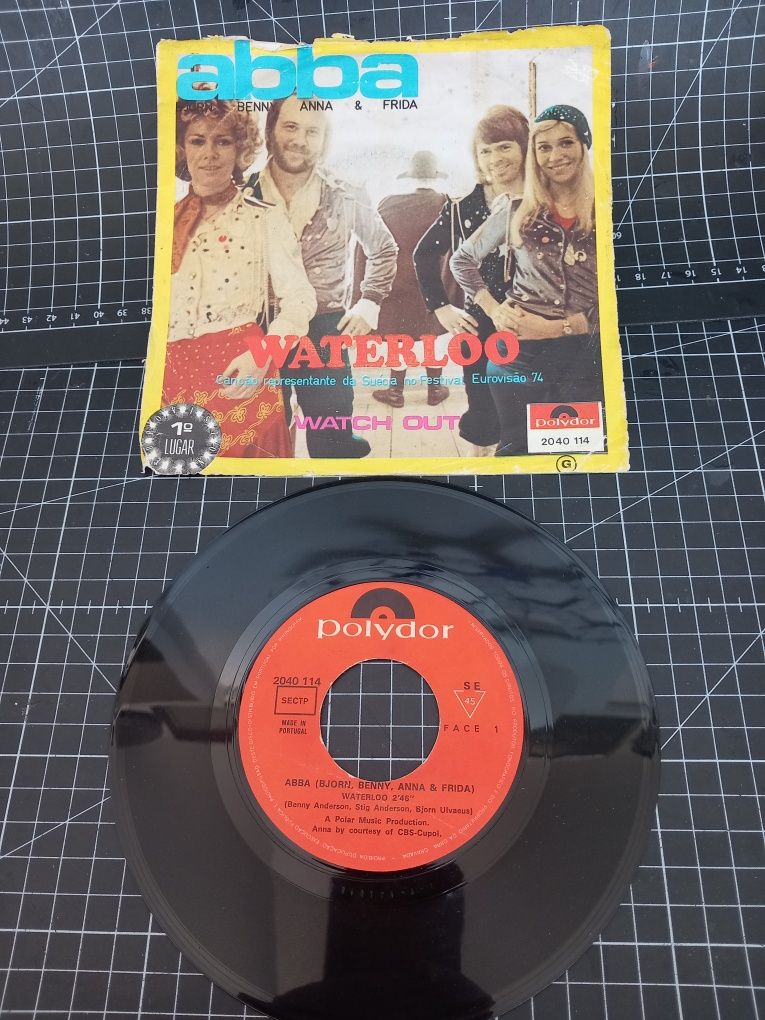 Raríssimo Single dos Abba. Waterloo 1974