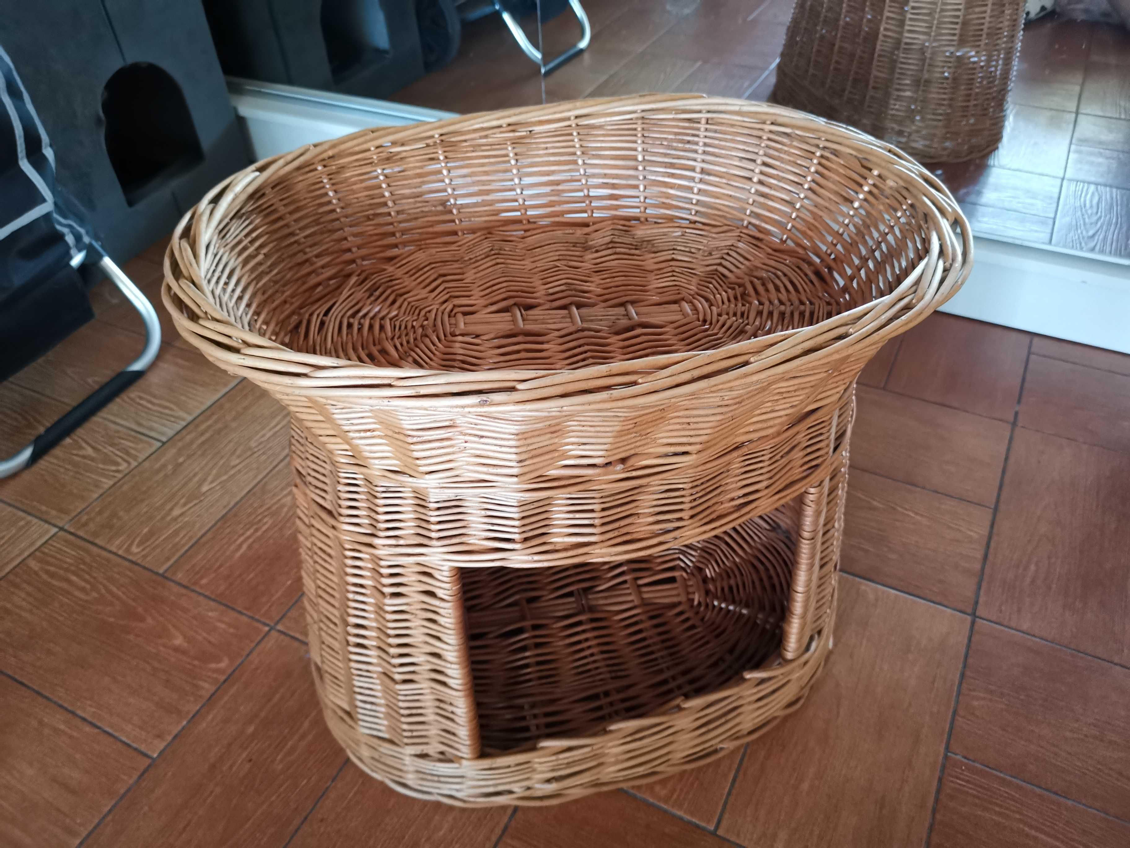 Budka wiklinowa domek piętrowy legowisko dla kota 54x38x45 cm STAN BDB