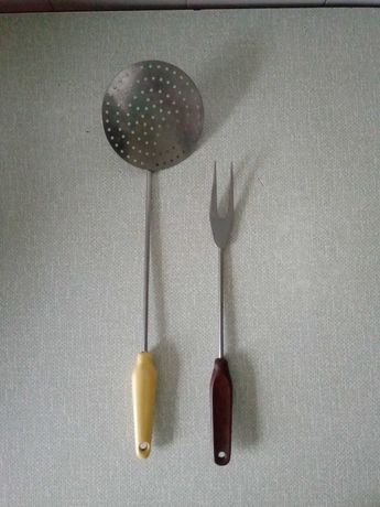 Лопатка-дуршлаг и вилка из нержавейки для кухни пр-во СССР