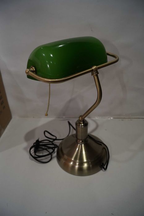 MIVPD mt-8822-ab Lampa stołowa biurkowa bankierska mosiądz zielona 40W