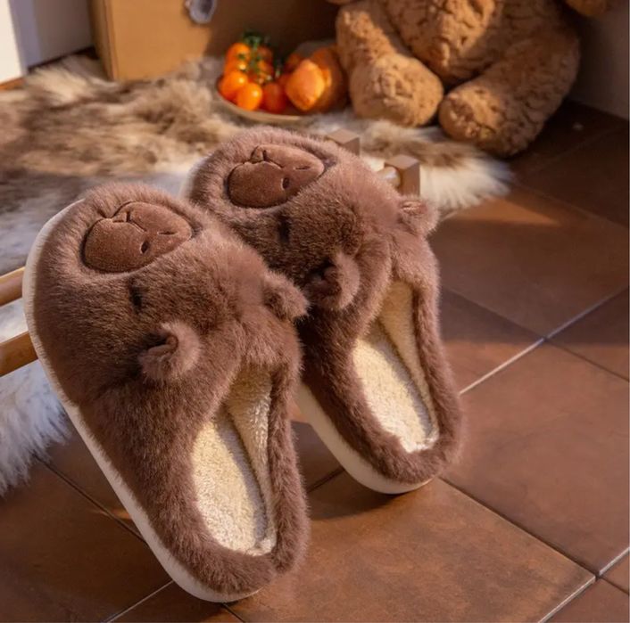 Тапочки Капібари, плюшеві тапочки, домашні капці, домашні тапочки,