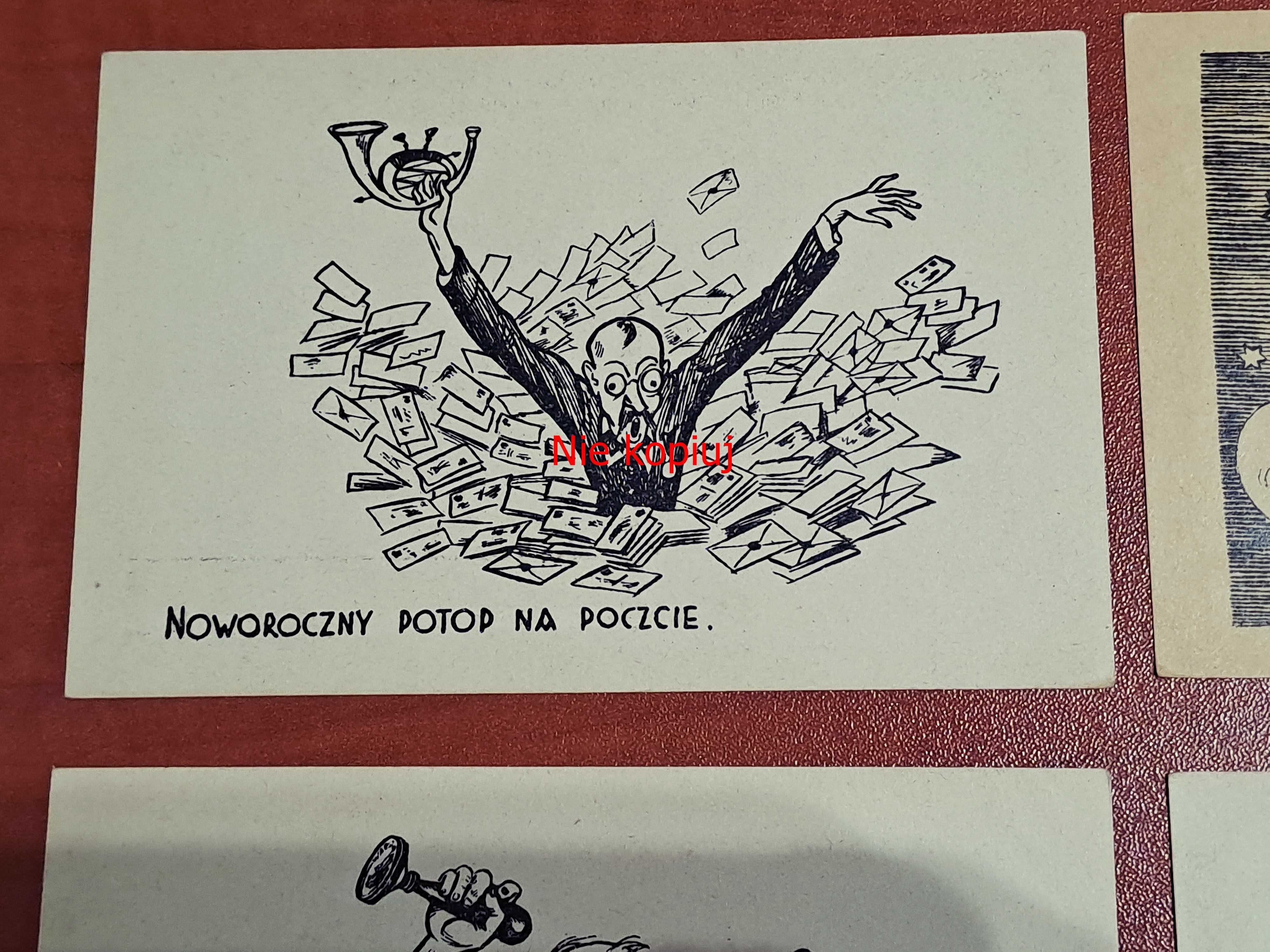 Pocztówka humorystyczna Poczta Polska ok 1920 r