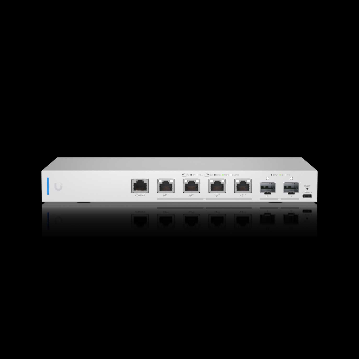 Switch Ubiquiti Unifi US-XG-6POE 210W i oryginalny uchwyt rack-czarny