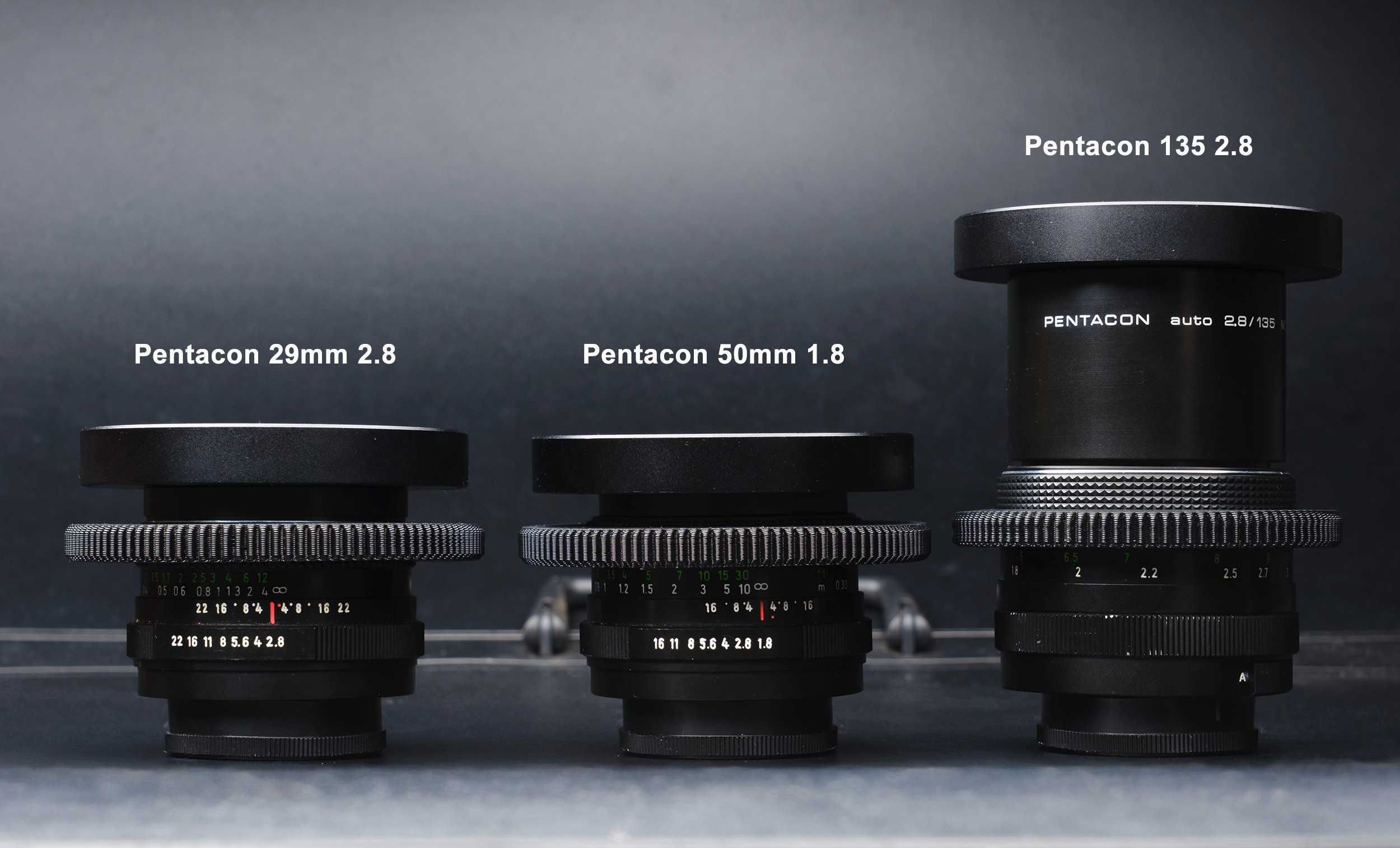 Pentacon cine mod set 29mm 50mm 135mm