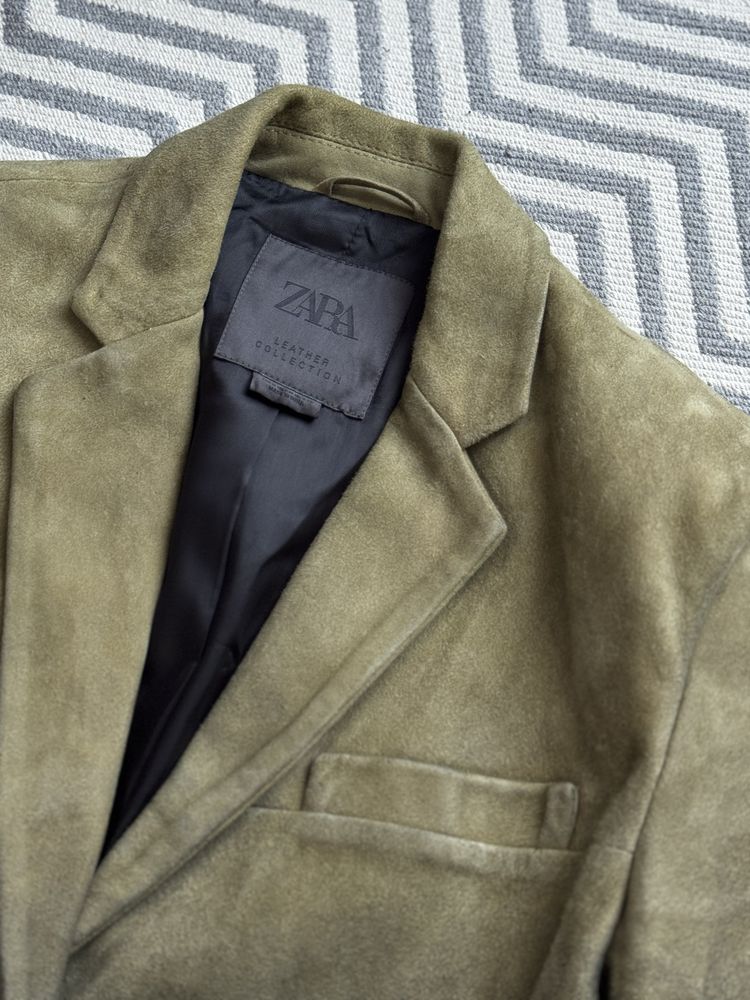 Женский пиджак Zara кожаный