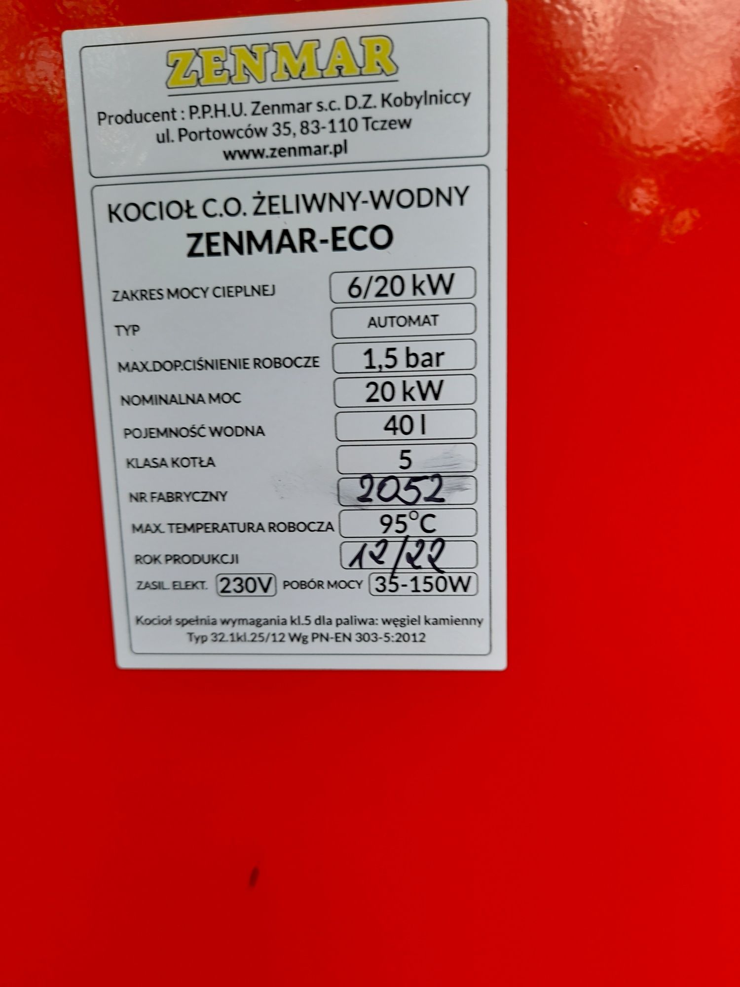 Kocioł Zenmar-eco z podajnikiem slimakowym 6-20kw