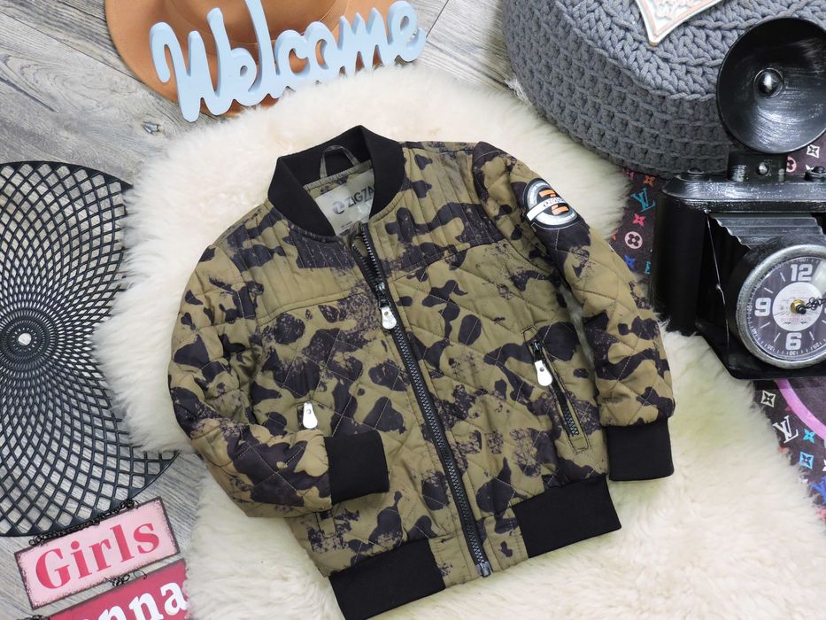 ZigZag - wiosenna pikowana kurteczka moro , logo r 104/110