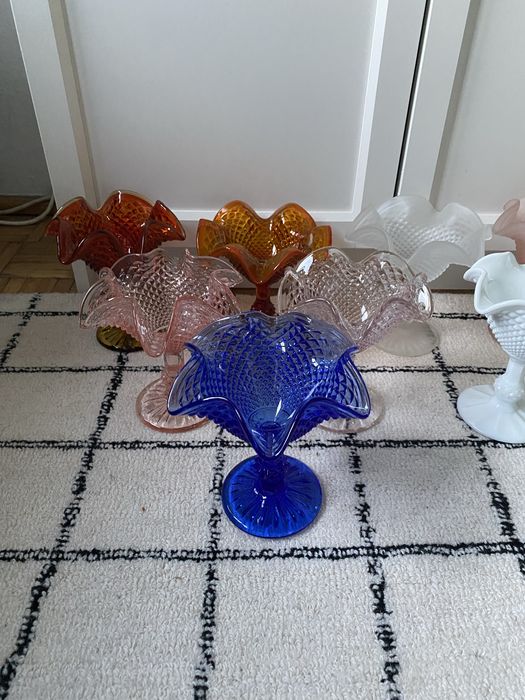 Astrid HSG Ząbkowice szklo kolorowe prasowane vintage prl