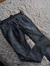 Spodnie damskie jeansy szerokie biodra M 38