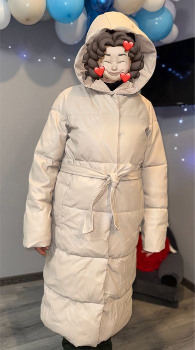 Новий пуховик від Mohito з поясом еко шкіра зима