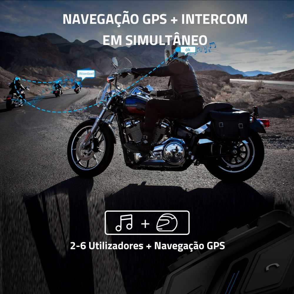 Intercomunicador M910 Pro bluetooth moto 6 utilizadores em simultâneo