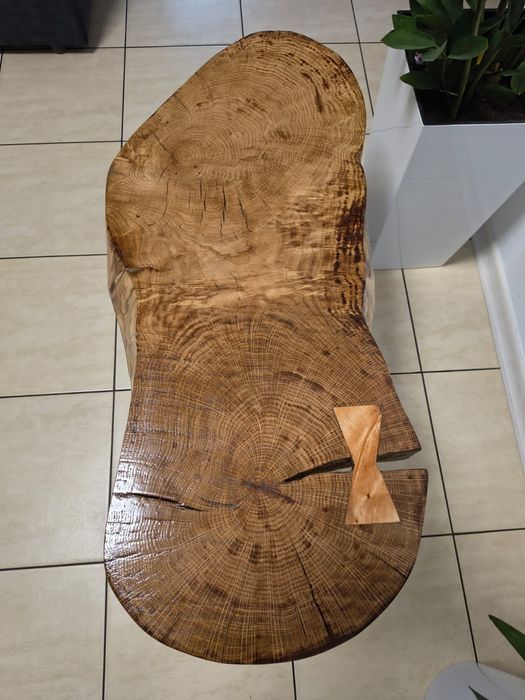 Stolik kawowy dębowy / ławeczka