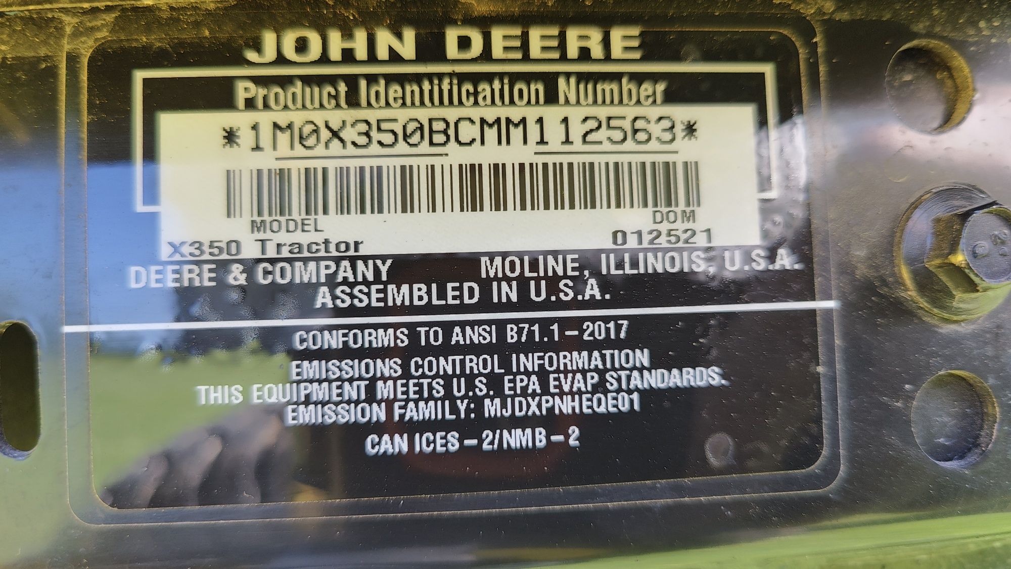 John Deere X350 ciągnik do trawy.