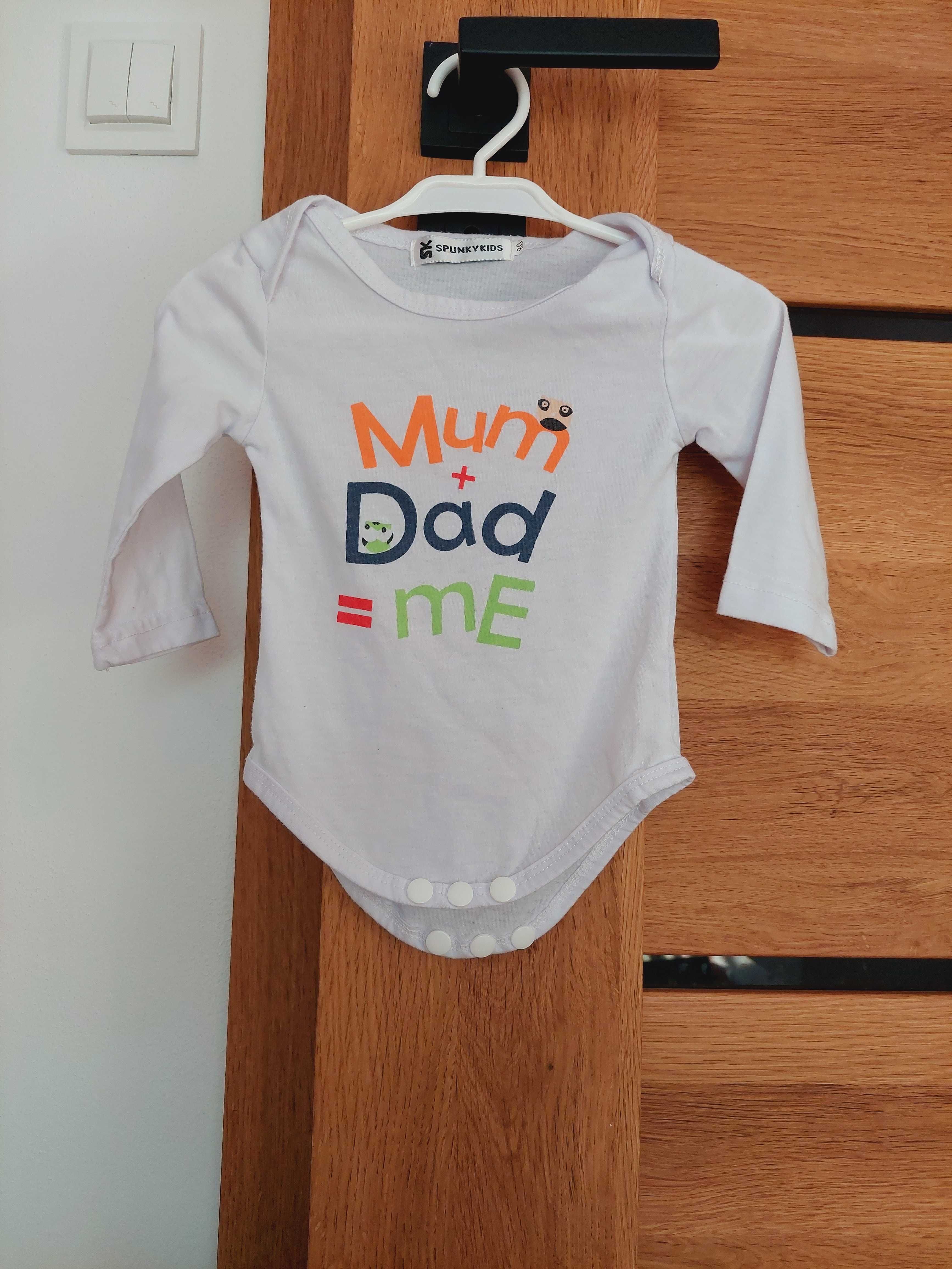 Białe body z napisami mum dad me 80 cm 9-12m