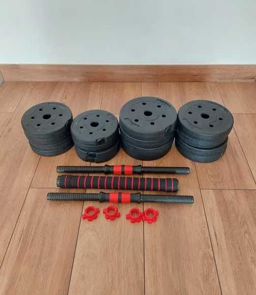 HANTLE REGULOWANE BITUMICZNE 2x10kg 20kg + sztanga łączona *nowe*